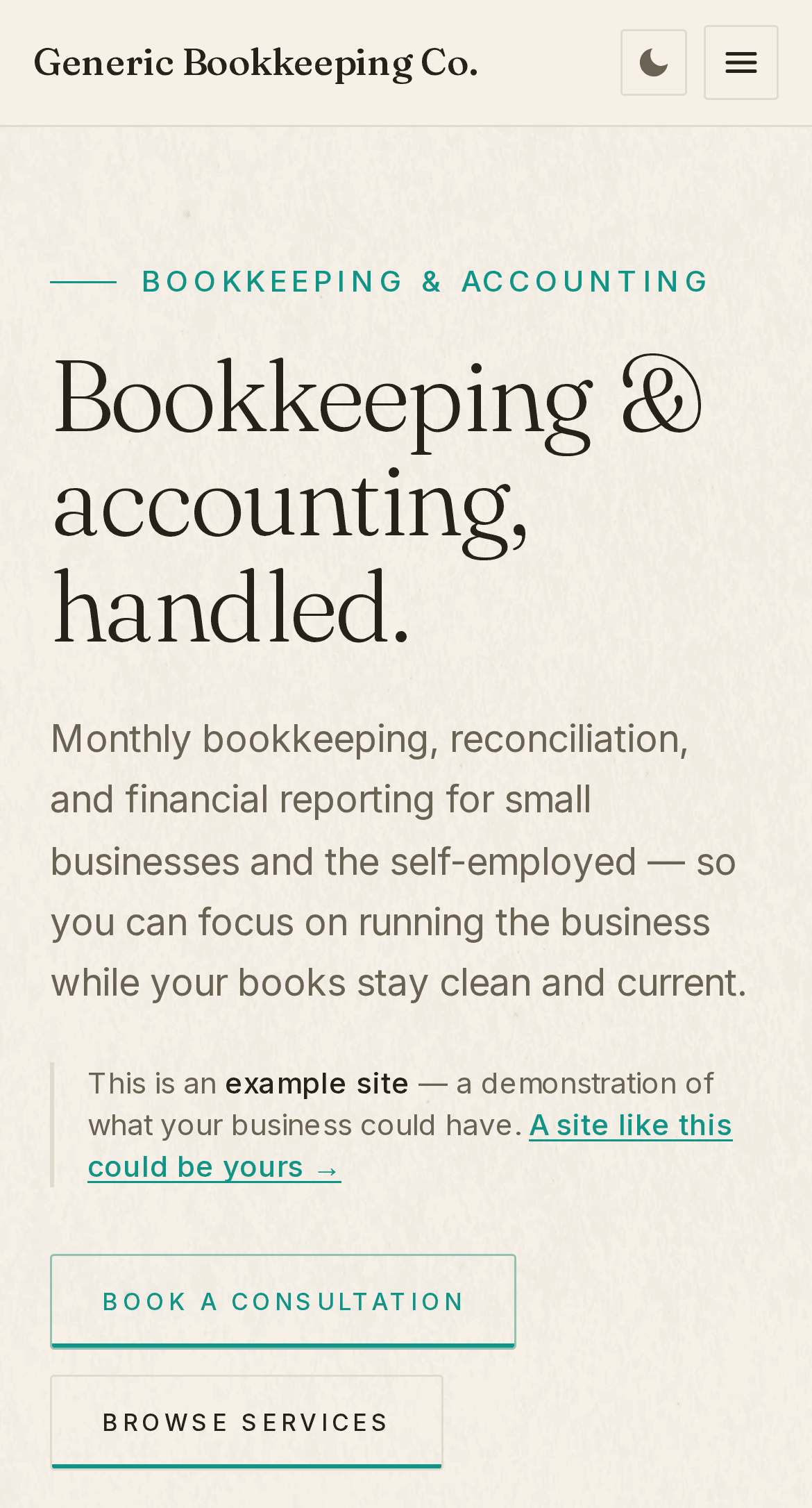 Preview of a finished website built by Vakter Digital